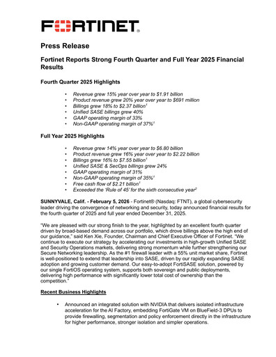 Thumbnail Fortinet Financial Report 2025