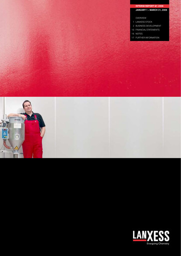 Thumbnail Lanxess Quarterly Report 2006-q1