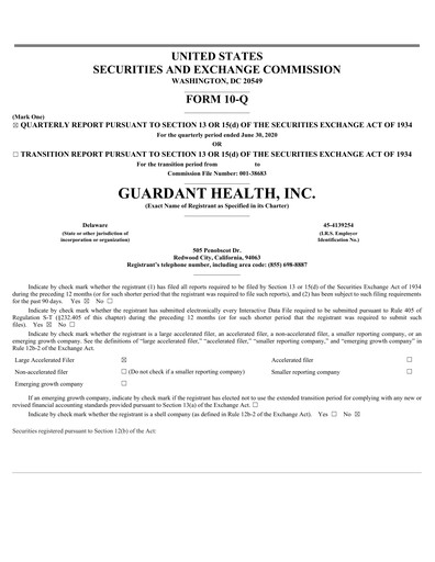 Thumbnail Guardant Health
 Quarterly Report 2020-q2