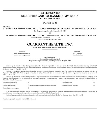 Thumbnail Guardant Health
 Quarterly Report 2020-q3