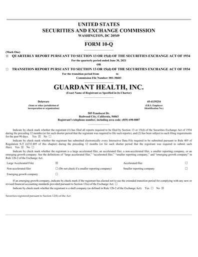 Thumbnail Guardant Health
 Quarterly Report 2021-q2