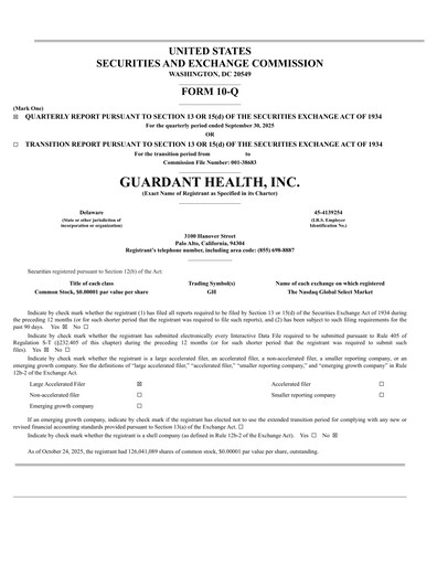 Thumbnail Guardant Health
 Quarterly Report 2025-q3