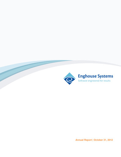 Thumbnail Enghouse Systems Annual Report 2012