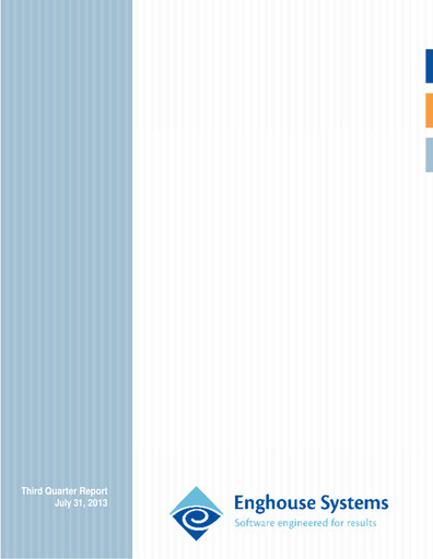 Vorschaubild Enghouse Systems Quartalsbericht 2013-q3