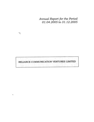 Miniature Reliance Communications
 Rapport annuel 2005