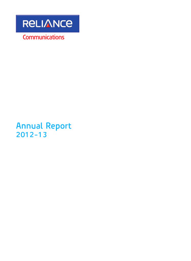 Miniature Reliance Communications
 Rapport annuel 2012-2013