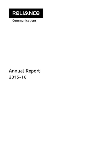 Miniature Reliance Communications
 Rapport annuel 2015-2016