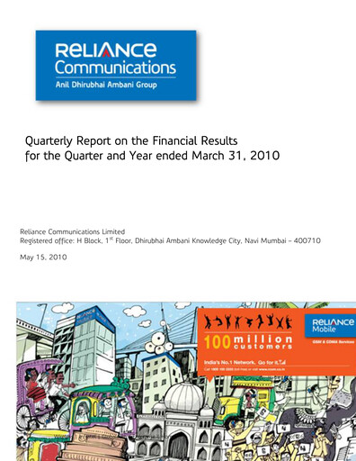 Thumbnail Reliance Communications
 Quarterly Report 2010-q4