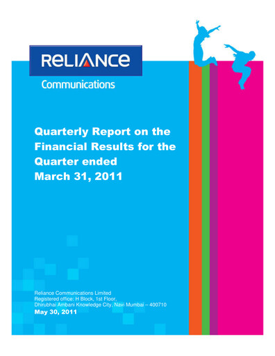 Thumbnail Reliance Communications
 Quarterly Report 2011-q4