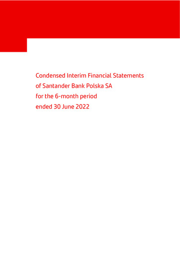 Thumbnail Santander Polska Financial Statement 2022-h1