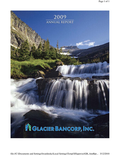 Thumbnail Glacier Bancorp
 Annual Report 2009