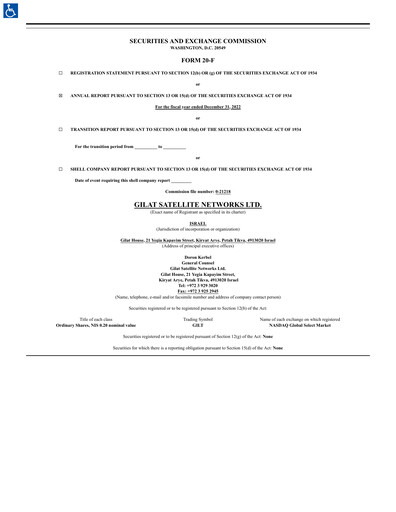 Miniature Gilat Satellite Networks Rapport annuel 2022