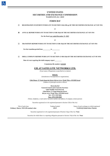 Miniature Gilat Satellite Networks Rapport annuel 2023