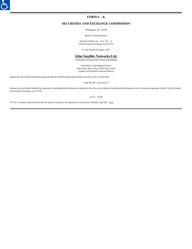 Thumbnail Gilat Satellite Networks Quarterly Report 2022-q2