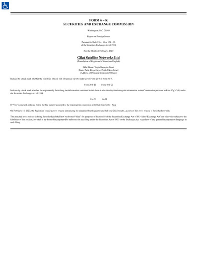 Thumbnail Gilat Satellite Networks Quarterly Report 2022-q4