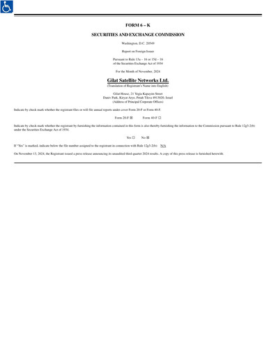Thumbnail Gilat Satellite Networks Quarterly Report 2024-q3