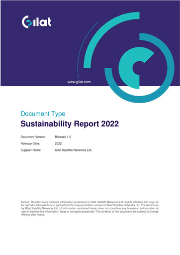 Thumbnail Gilat Satellite Networks Sustainability Report 2022