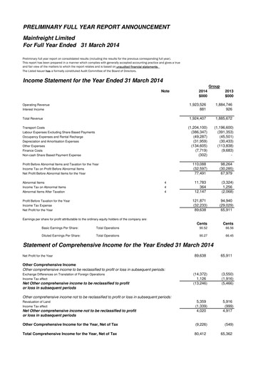 Thumbnail Mainfreight Financial Statement 2013-2014