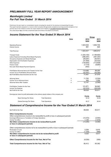 Thumbnail Mainfreight Financial Statement fy2014