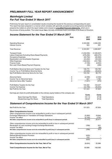Thumbnail Mainfreight Financial Statement fy2017