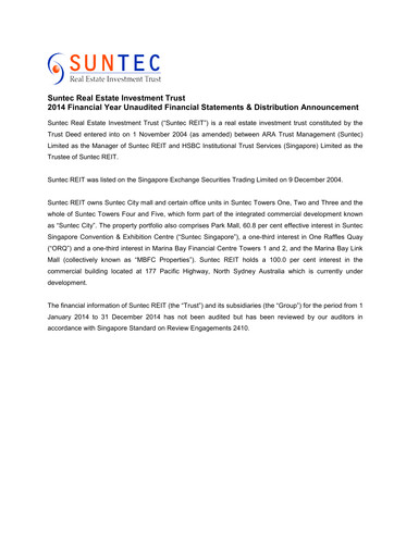 Thumbnail Suntec REIT
 Financial Statement 2014