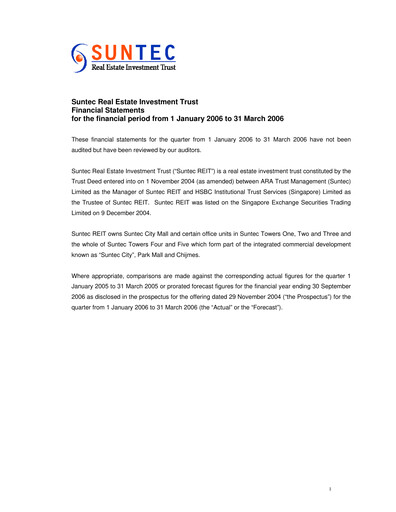 Thumbnail Suntec REIT
 Quarterly Report 2006-q2
