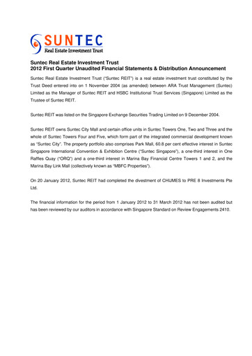 Thumbnail Suntec REIT
 Quarterly Report 2012-q1