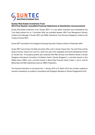 Thumbnail Suntec REIT
 Quarterly Report 2013-q1