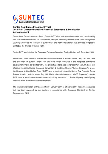 Thumbnail Suntec REIT
 Quarterly Report 2014-q1