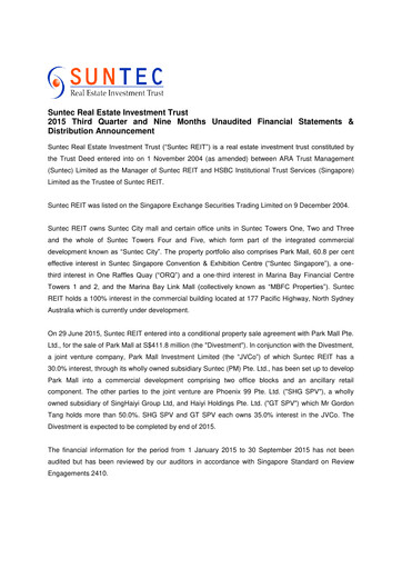 Thumbnail Suntec REIT
 Quarterly Report 2015-q3