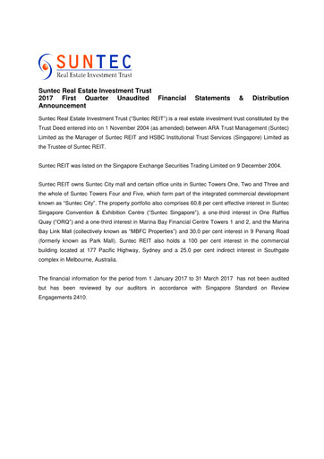 Thumbnail Suntec REIT
 Quarterly Report 2017-q1