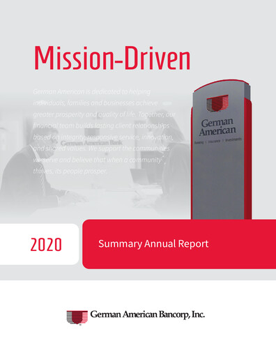 Thumbnail German American Bancorp Annual Report 2020