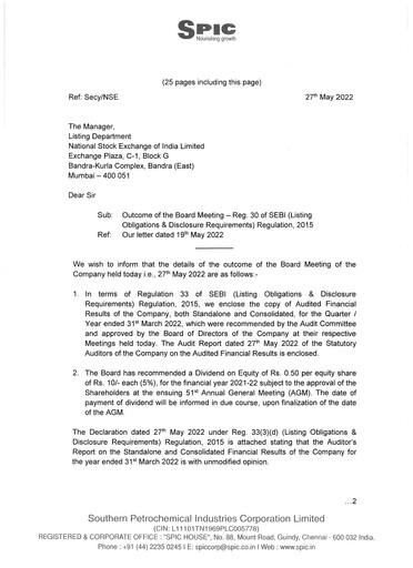 Thumbnail Southern Petrochemical Industries Corp Financial Statement 2021-2022