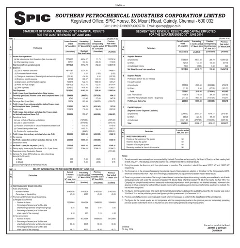 Thumbnail Southern Petrochemical Industries Corp Quarterly Report 2014-q1