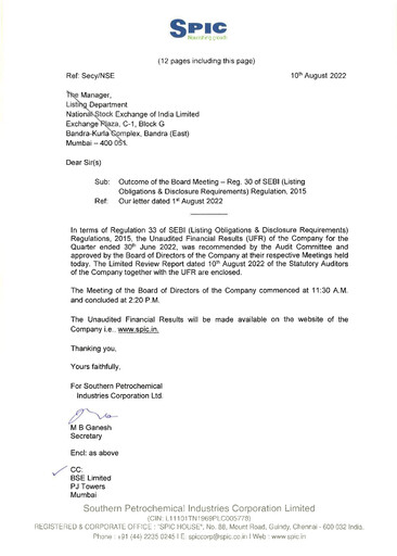 Thumbnail Southern Petrochemical Industries Corp Quarterly Report 2022-q1