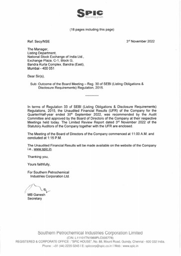 Thumbnail Southern Petrochemical Industries Corp Quarterly Report 2022-q2