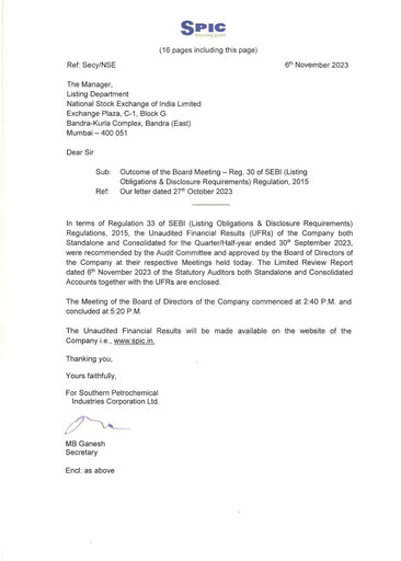 Thumbnail Southern Petrochemical Industries Corp Quarterly Report 2023-q2