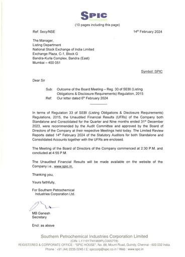 Thumbnail Southern Petrochemical Industries Corp Quarterly Report 2023-q3