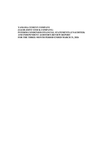 Miniature Yamama Saudi Cement Company Rapport trimestriel 2026-q1