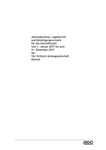 Miniature 1&1
 Bilan financier 2017