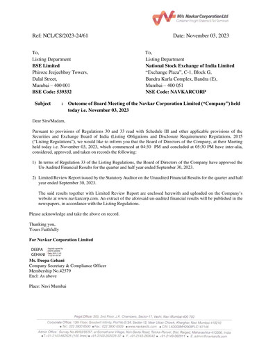 Vorschaubild Navkar Corp
 Quartalsbericht 2023-q2