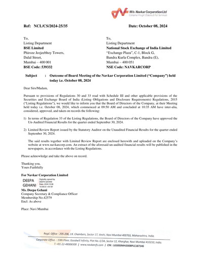Vorschaubild Navkar Corp
 Quartalsbericht 2024-q2