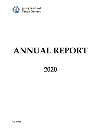 Thumbnail Yanbu Cement Company Annual Report 2020