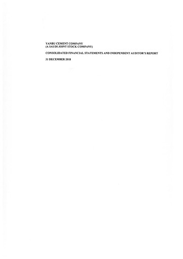 Thumbnail Yanbu Cement Company Financial Statement 2018