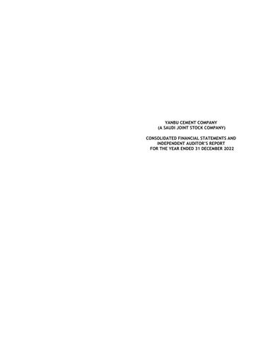 Thumbnail Yanbu Cement Company Financial Statement 2022
