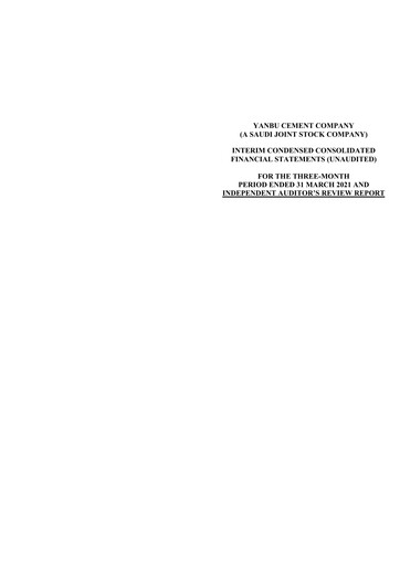 Thumbnail Yanbu Cement Company Quarterly Report 2021-q1