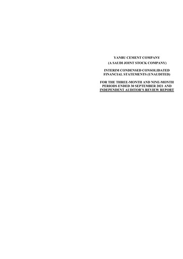 Thumbnail Yanbu Cement Company Quarterly Report 2021-q3