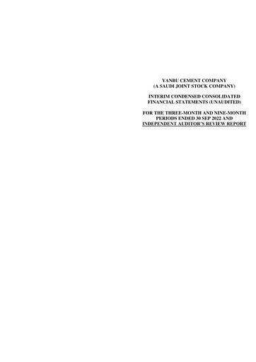 Thumbnail Yanbu Cement Company Quarterly Report 2022-q3