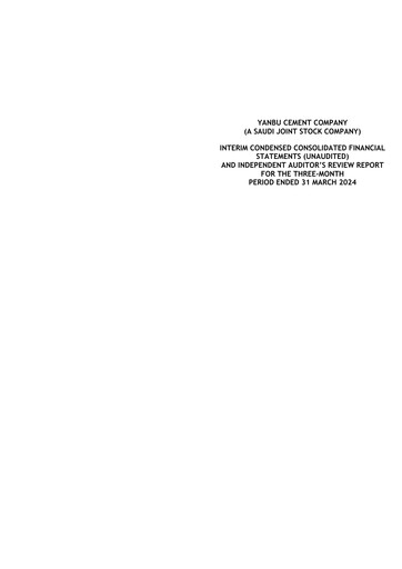 Thumbnail Yanbu Cement Company Quarterly Report 2024-q1