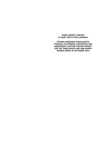 Thumbnail Yanbu Cement Company Quarterly Report 2024-q3